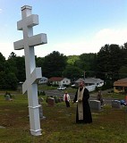 Fr. John presides at the Memorial Service in the Parish Cemetery