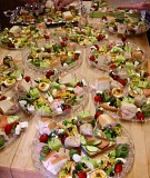 Some of the wonderful appetizer trays that circulated during the Festival to the delight of all gathered for the event. 